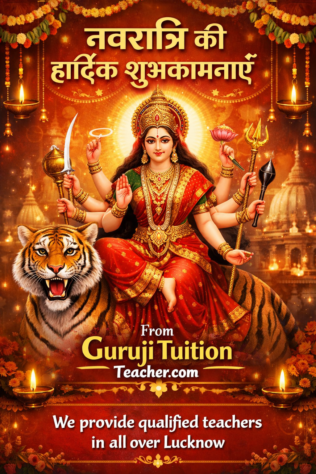 Navratri ki shubhkamnayein from Guruji Tutors